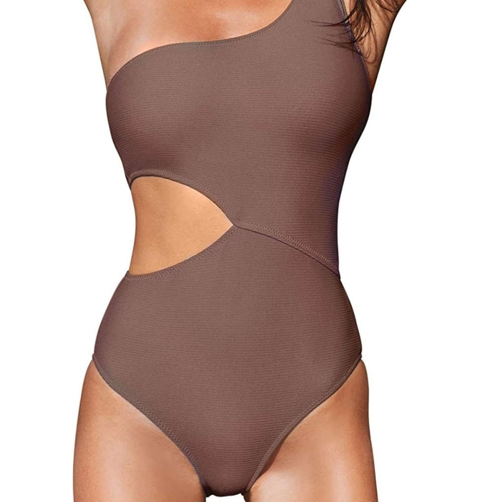 CUPSHE One Piece Swimsuit One Shoulder with Cut Out